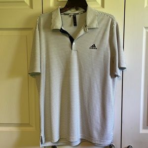 Mens Adidas Striped Polo, Size Large